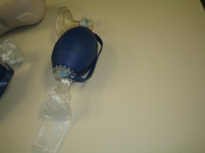 Bag-valve mask for CPR HCP courses